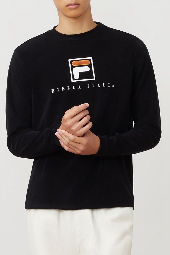 Fila Sweatshirt Herre Sort Nicolo Langærmet Crew VDH-689043